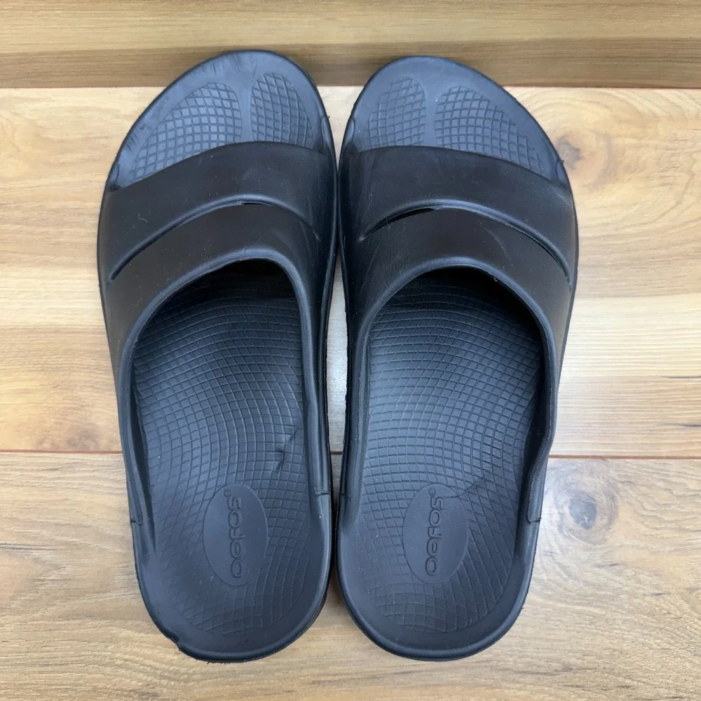 Oofos Ooahh Sport Slide Sandals Mens 10 Black Recovery EU 43